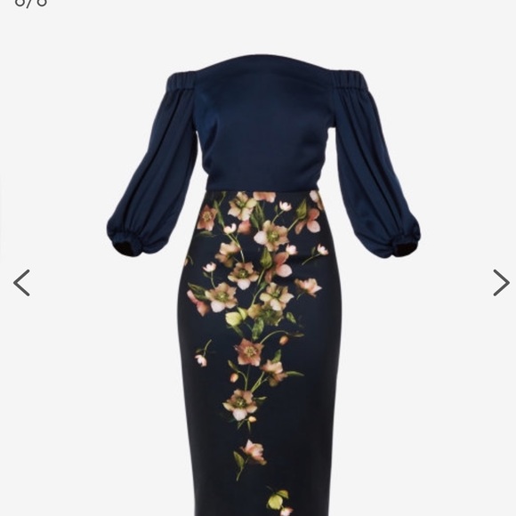 ted baker arboretum off shoulder midi dress